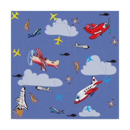 Sher Sester 'Airtraffic Blue Pattern' Canvas Art,24x24